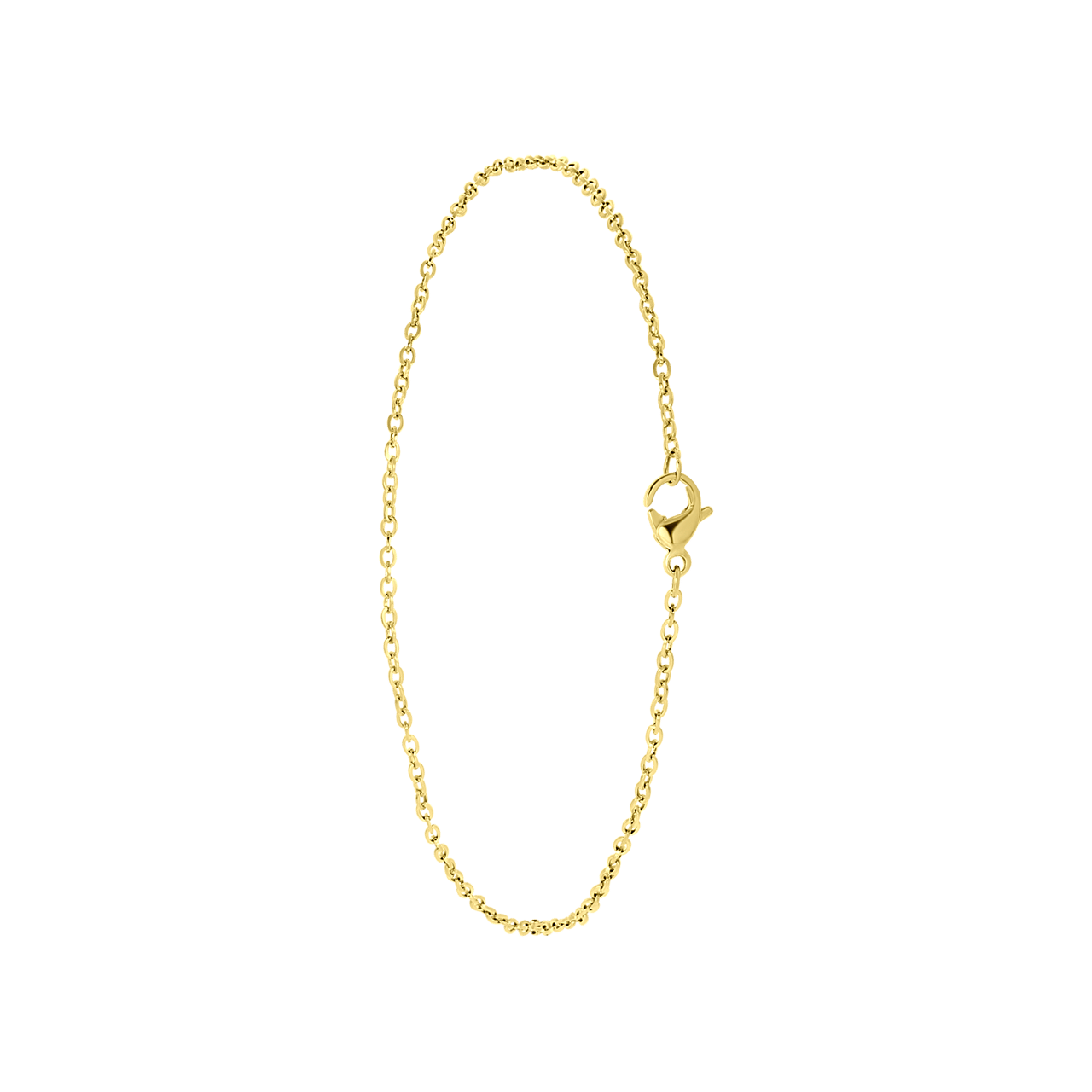 Gerecycled stalen goldplated enkelband met fantasie schakel