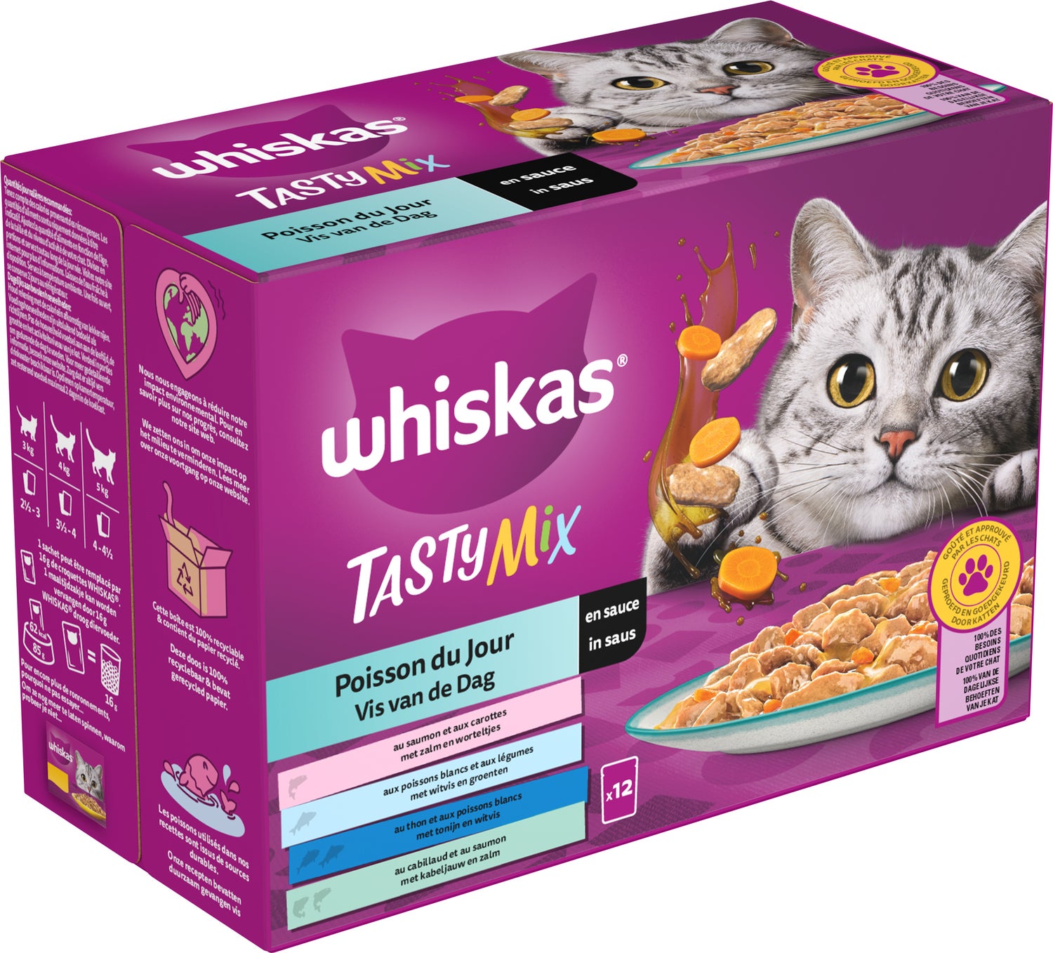 Whiskas kattenvoer in saus Vis van de Dag adult 85 g 12 stuks