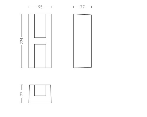 LED wandlamp 2x4,5W 1000 lm