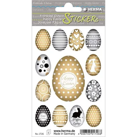 HERMA 1726 Ostersticker DECOR Goldeier Jewel