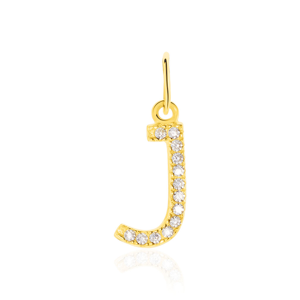 Pendentif Lettre J Or Jaune Oxyde