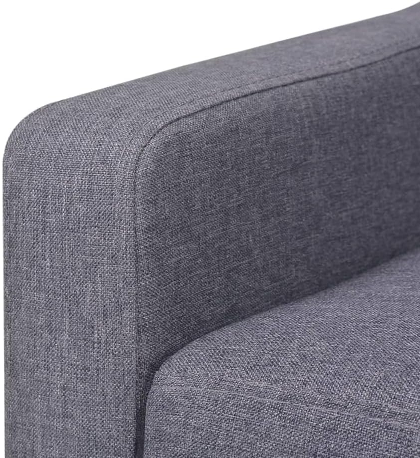 vidaXL Sofa 3-Sitzer Dreisitzer Stoffsofa Polstersofa Loungesofa Couch Polstermöbel Wohnzimmersofa Designsofa Stoff Grau Holzgestell
