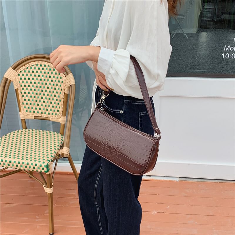 Minafox - Croc Grain Handtas