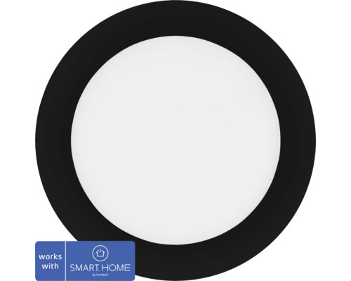 LED Smart Light Inbouwspot, Dimbaar, IP44, 10,5 W, 1520 lm CCT, Ø 16,6/15,5 cm, Zwart, 230V - Compatibel met SMART HOME van hornbach