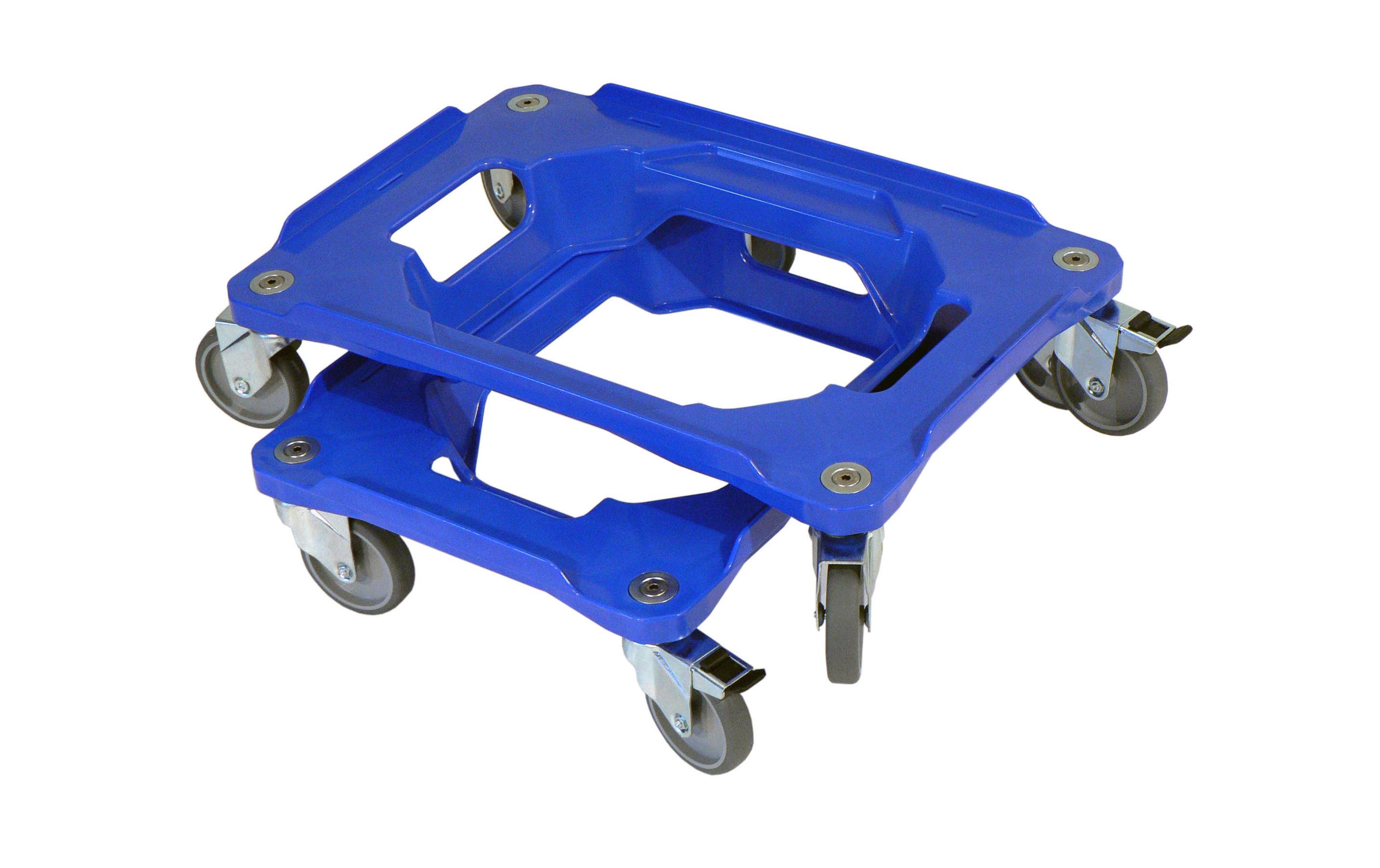Transportroller 120 kg, 615 x 415 BlauMit Feststellbremse, blau