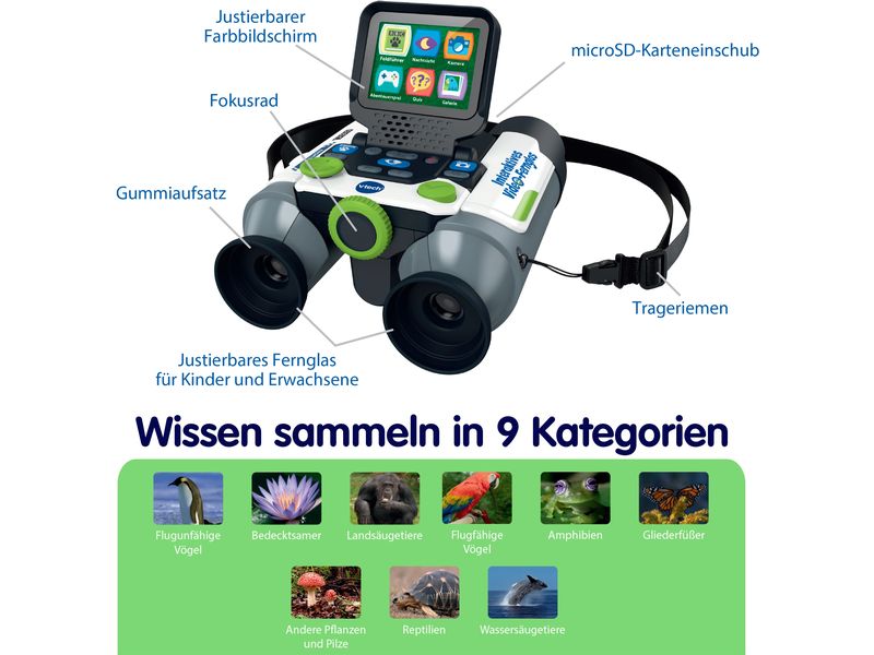 Vtech Interaktives Video-Fernglas -DE- Fernglas mit Display, vielen Funktionen und spannenden Inhalten