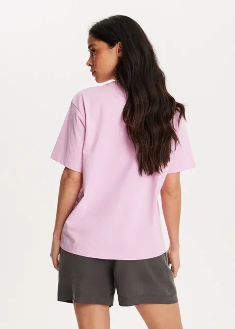 T-shirt met print love matcha paars (LAV)
