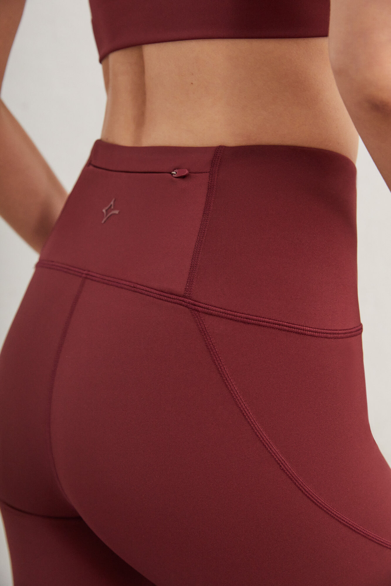 Leggings compridas elásticas 4D na cor bordô - Estampadas