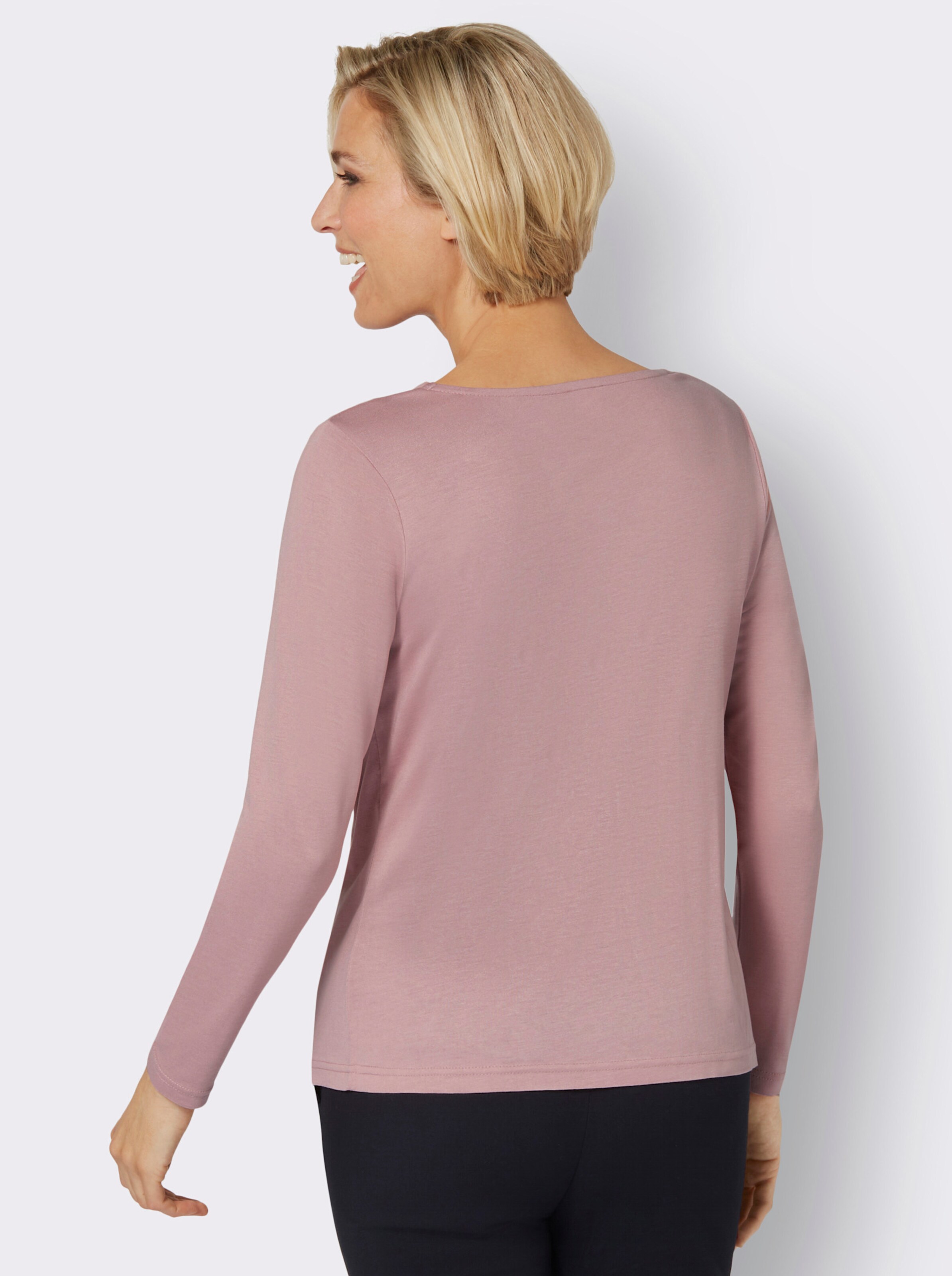 Wasserfallshirt mit Spitzen-Einsatz