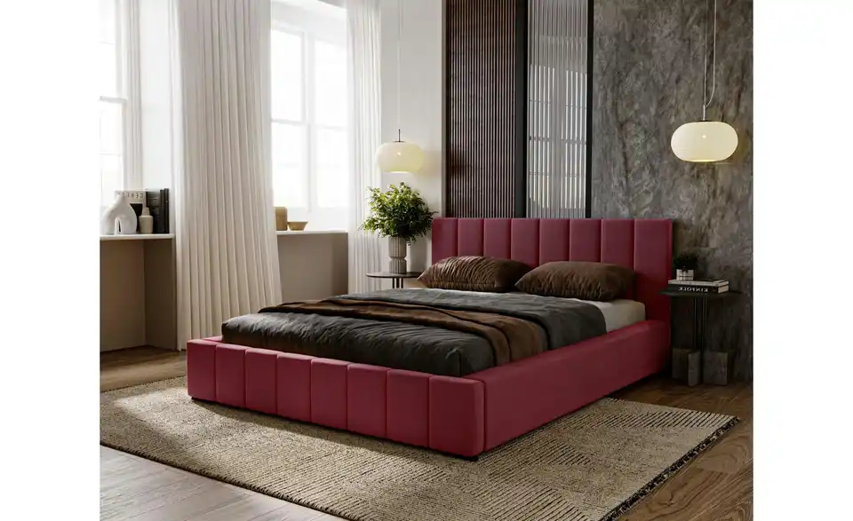Polsterbett Nero 120x200 cm Bordeauxrot