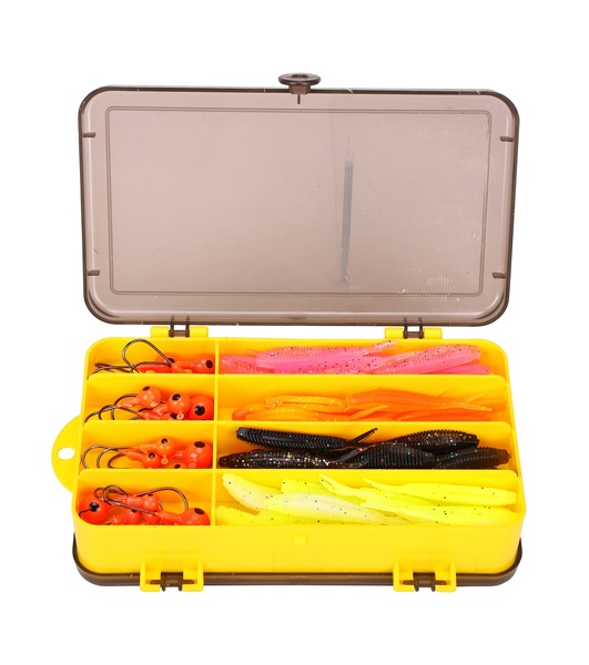 Coffret de leurres souples Pin Tail et V-Tail Fish4All (100pcs)