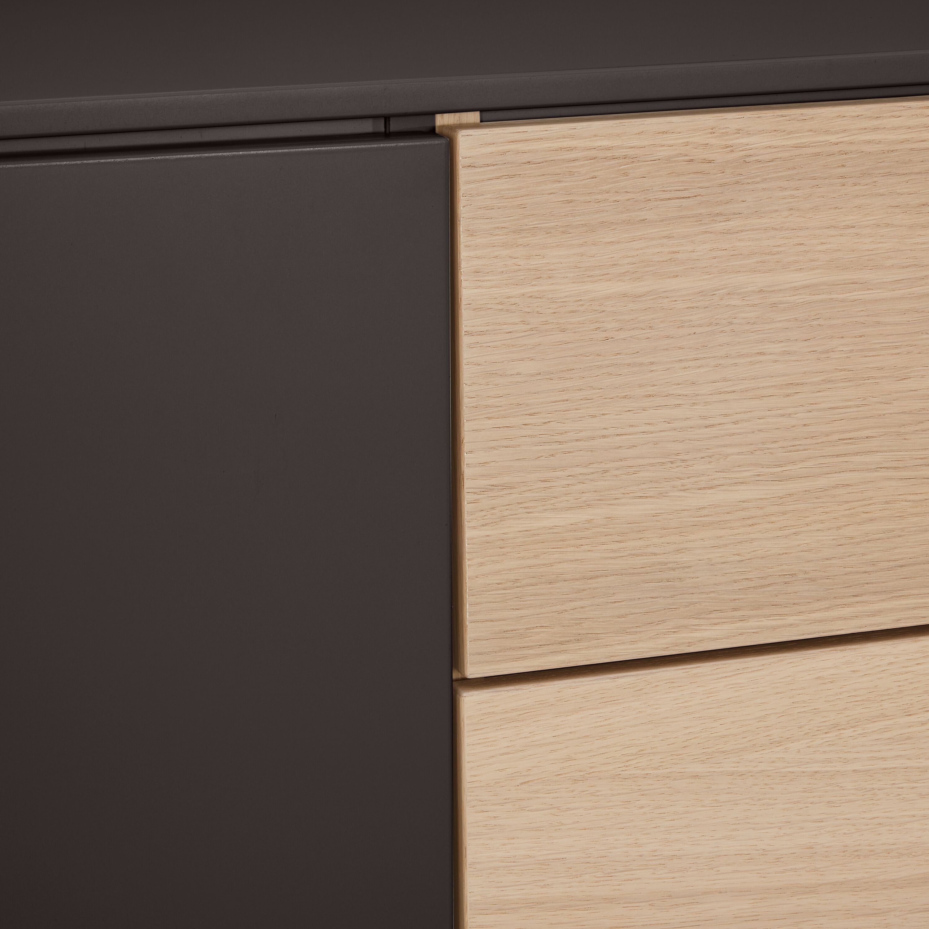 TILL Sideboard - Grau / Braun / B: 168.0 cm x T: 41.0 cm x H: 77.0 cm