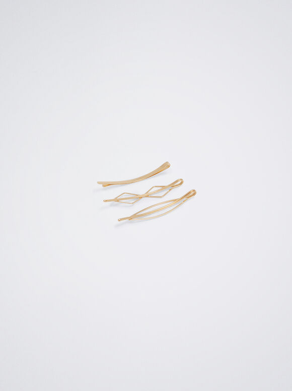Conjunto de grampos de cabelo - Dourado