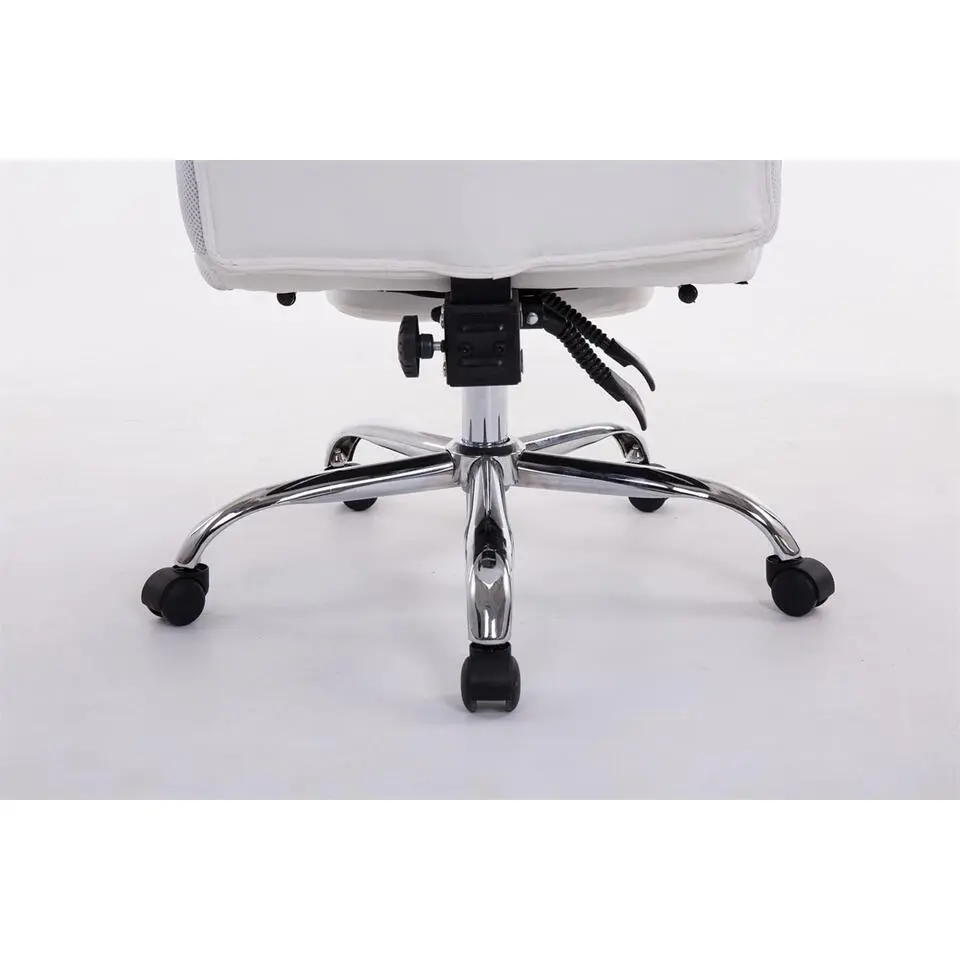 CLP Bureaustoel XL Troy chroom Frame - Kunstleer - wit
