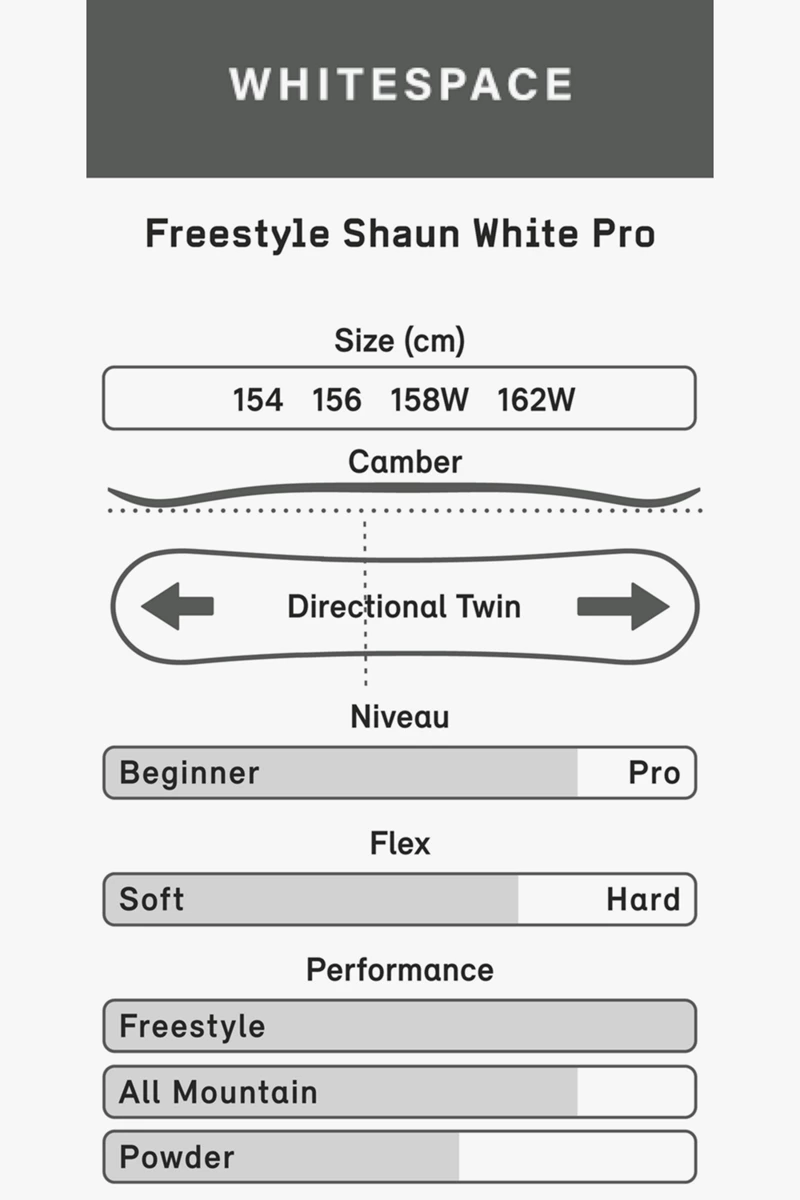 Whitespace Freestyle Shaun White Pro Snowboard 2324
