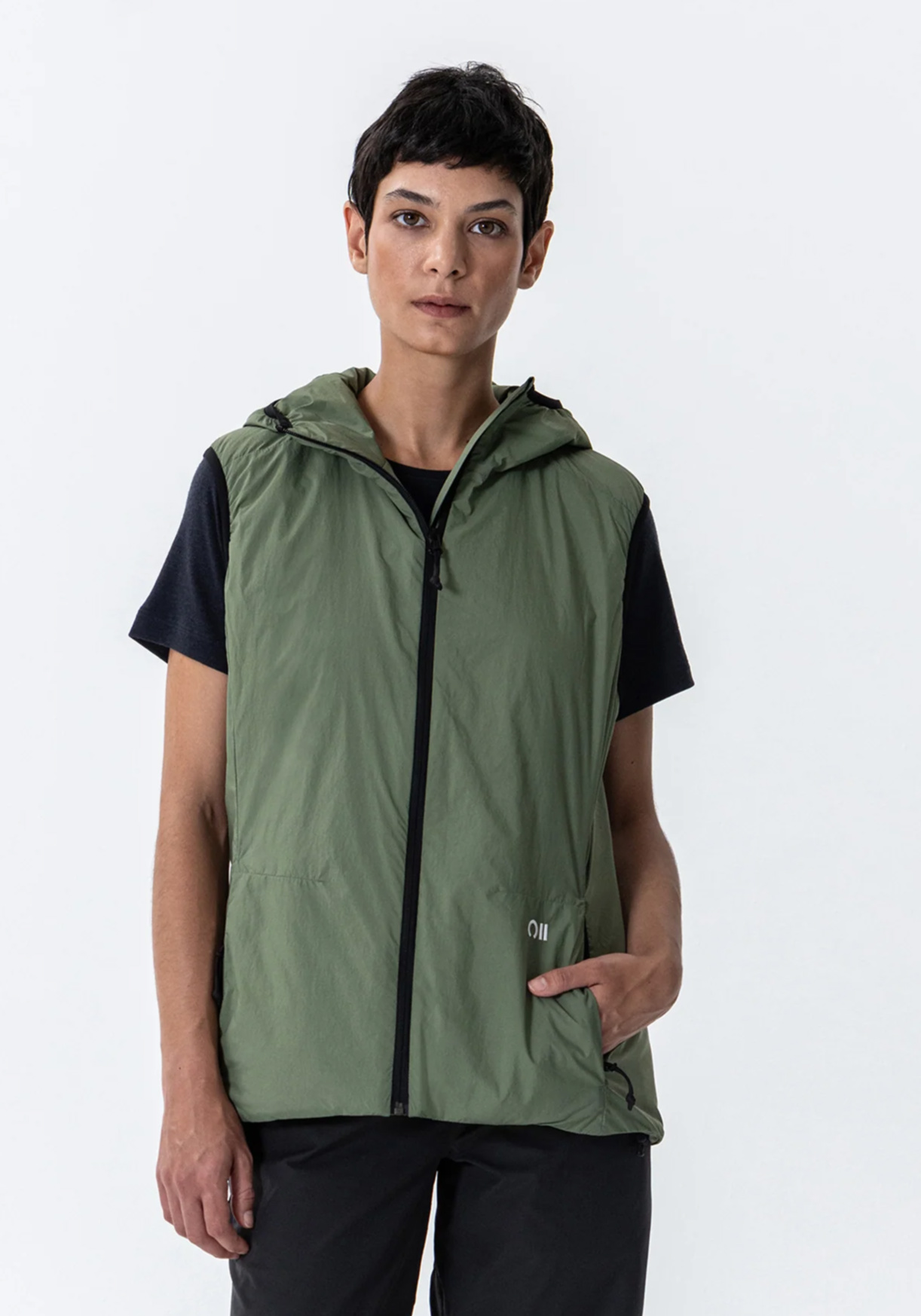 Rotauf Damen-Weste Insulation 90 Vest Hood Olive