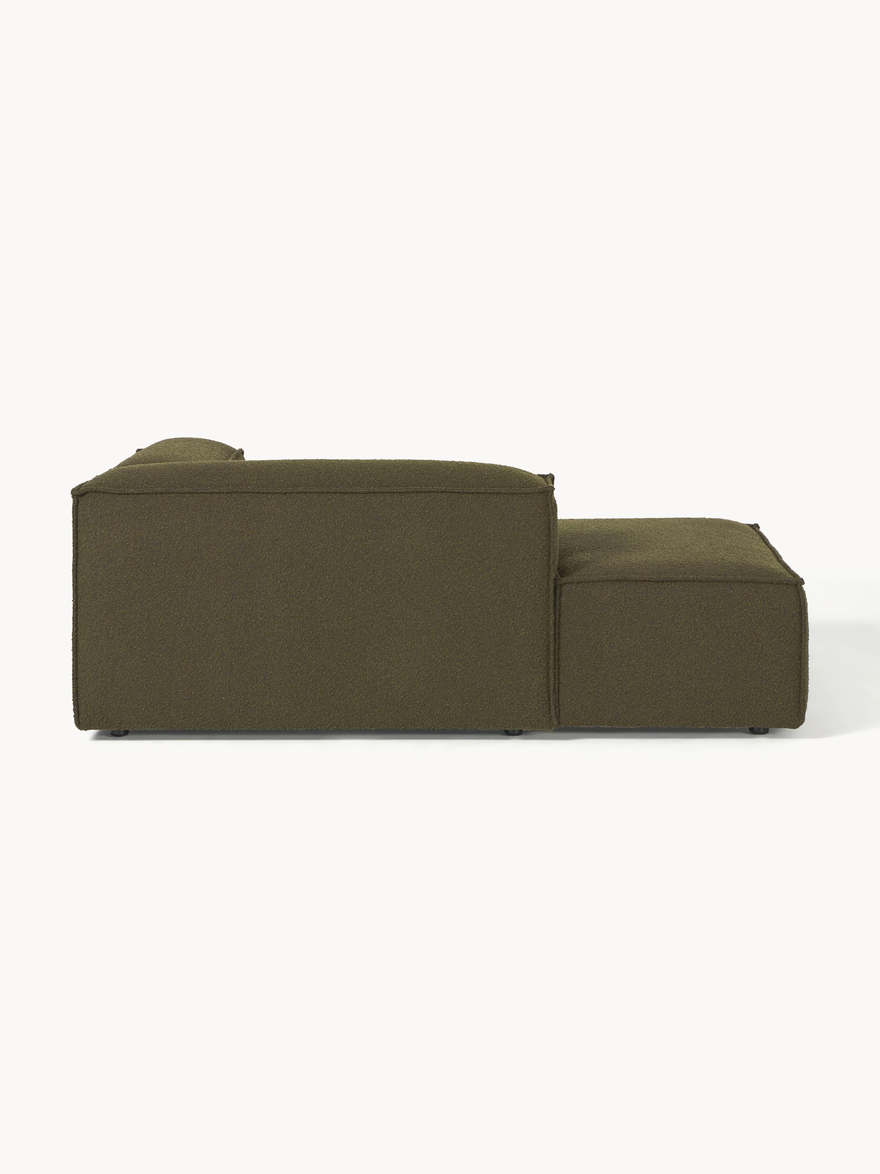 Chaise longue hoekmodule Lennon uit bouclé