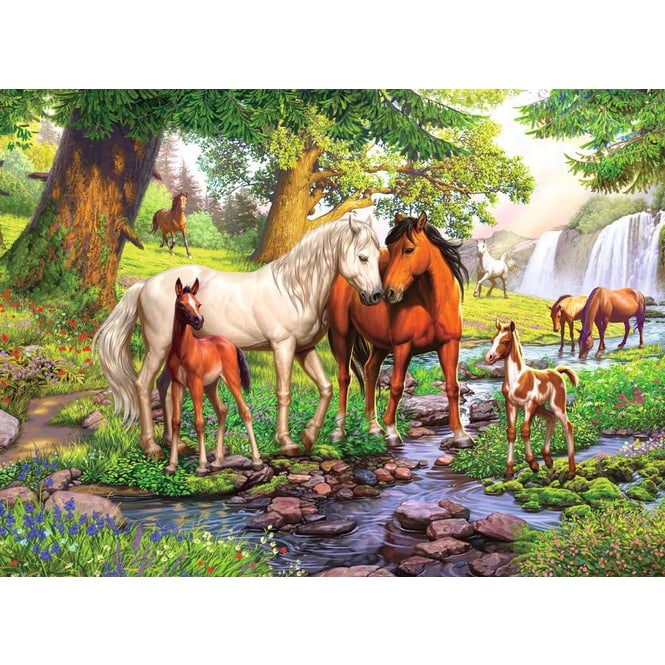 Puzzle - Wildpferde am Fluss - 300 XXL Teile