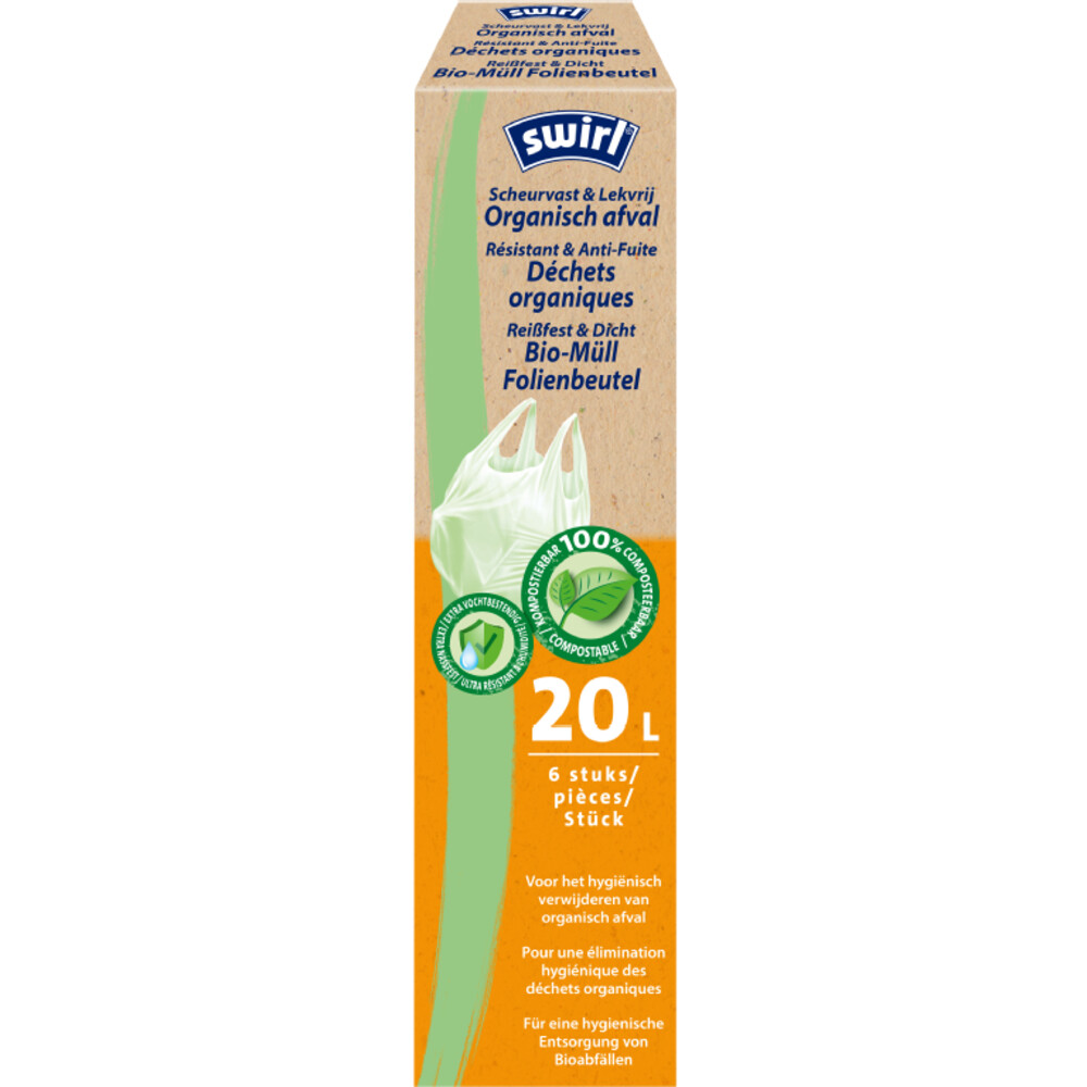 Swirl Pedaalemmerzakken Bio 20 liter6 stuks