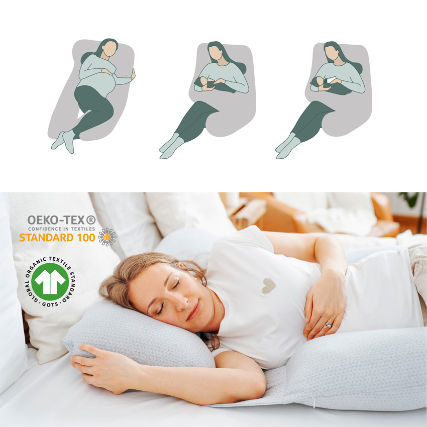 Coussin d'allaitement B.Love XXL - Gris minéral