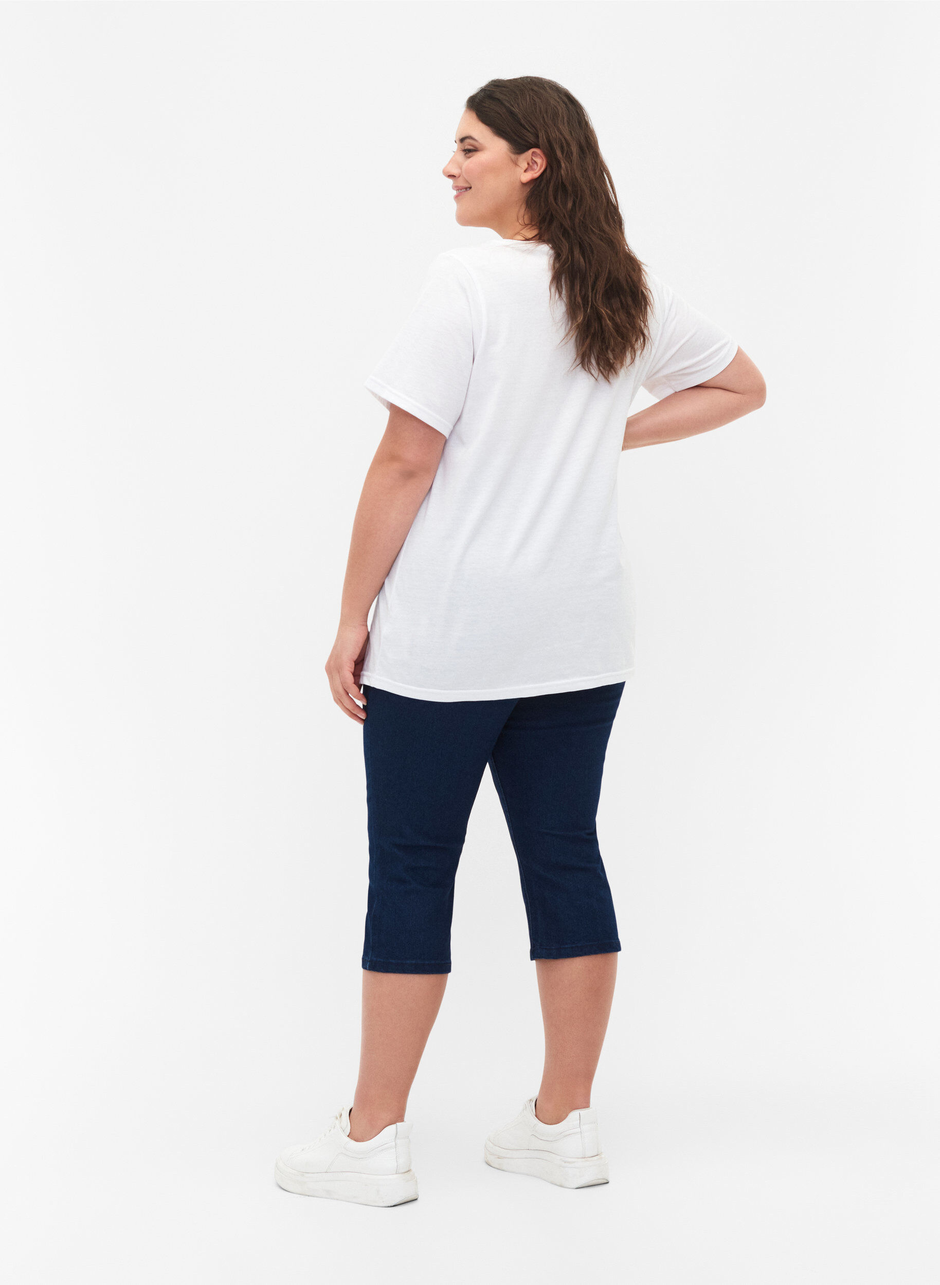 FLASH - Højtaljede denim knickers med slim fit