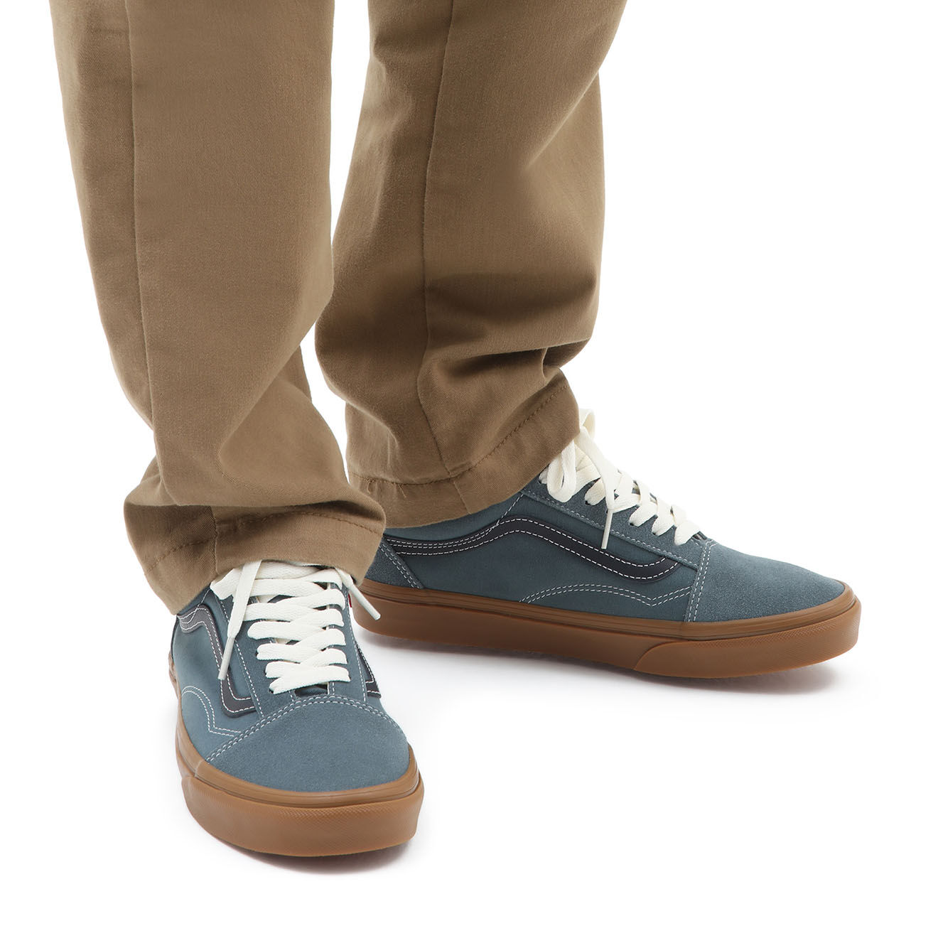 Vans Sneakers en Cuir & Textile Old Skool bleues