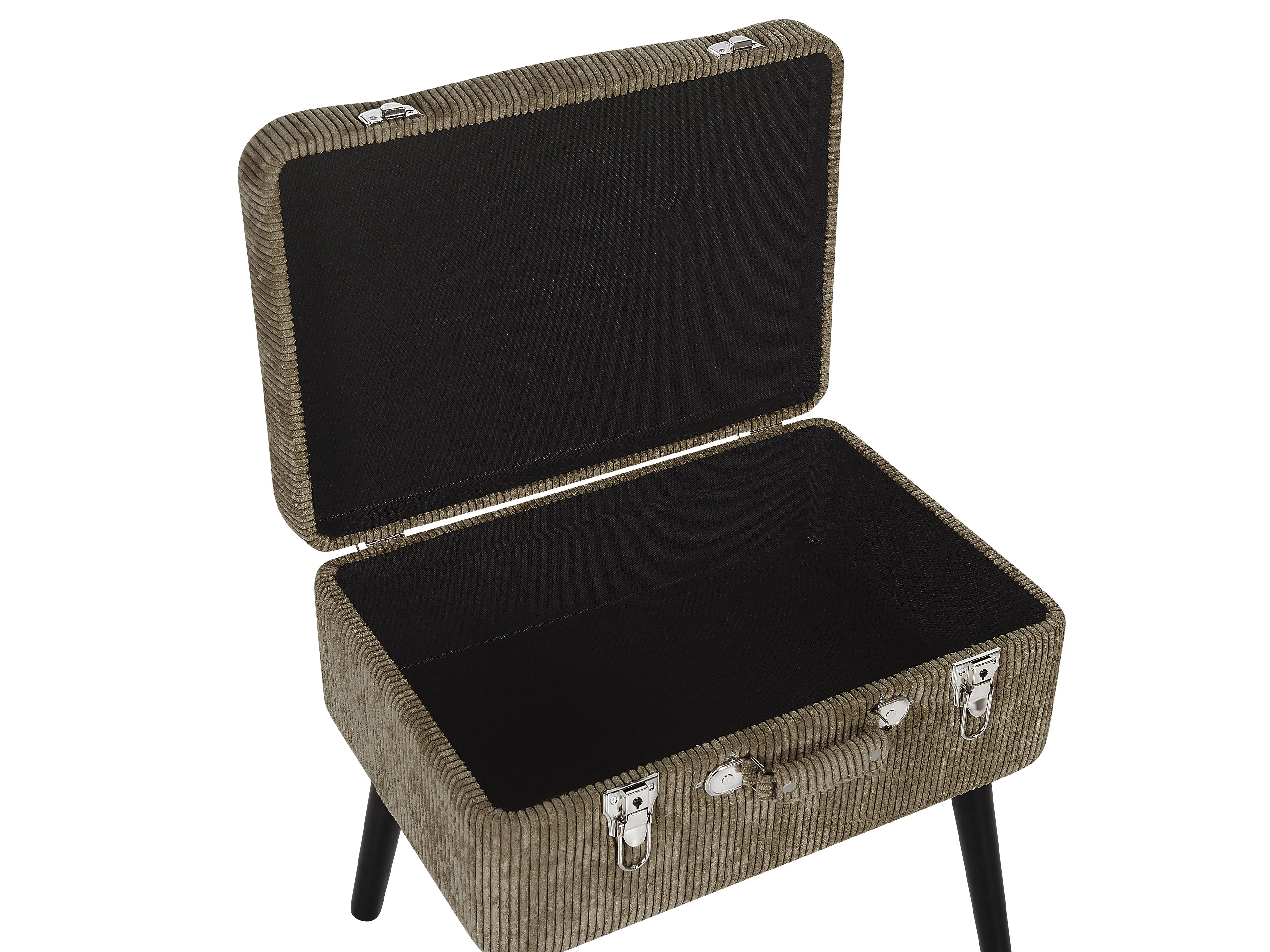 Hocker met opbergruimte MALLARD Corduroy Lichtbruin