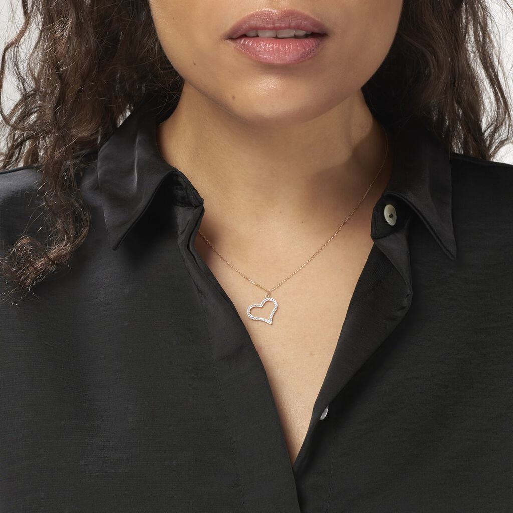 Collier Sallie Or Jaune Strass