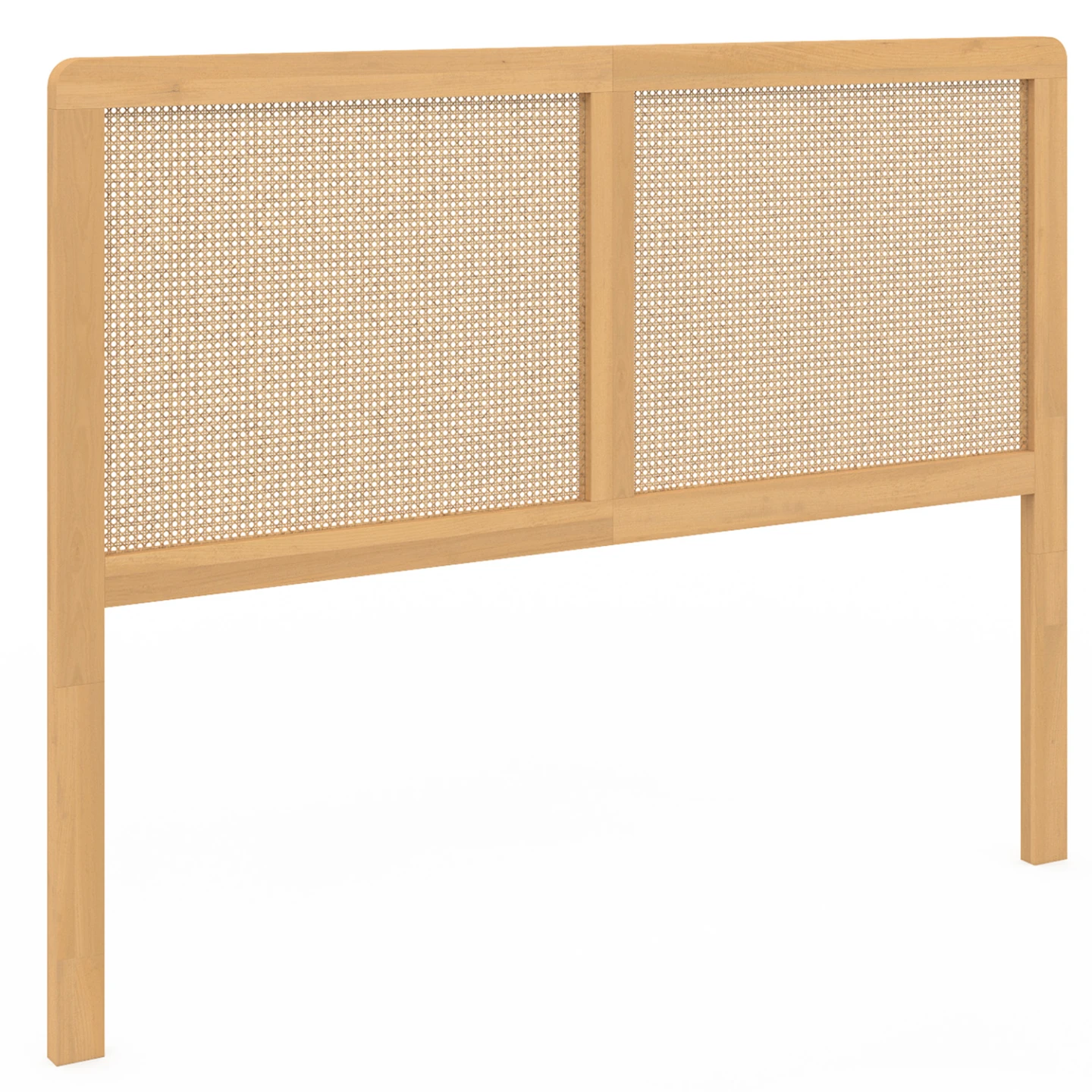Tête de lit sur pied EDHEN 140 cm cannage et bois