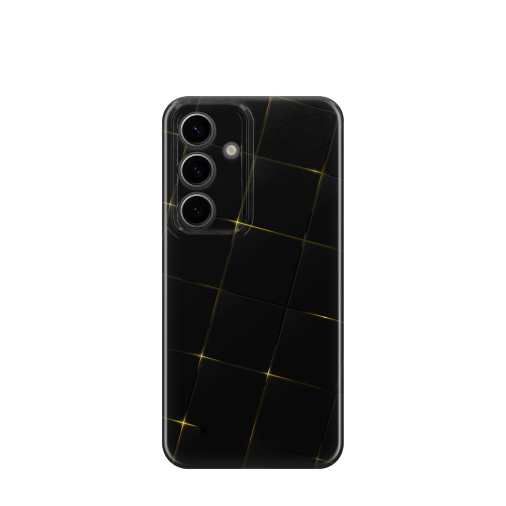Samsung Galaxy S24 Kunststoff Hülle Glitzer Karo - Schwarz