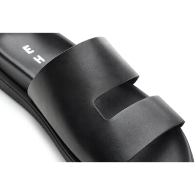 Herren-Lederpantolette, Schwarz