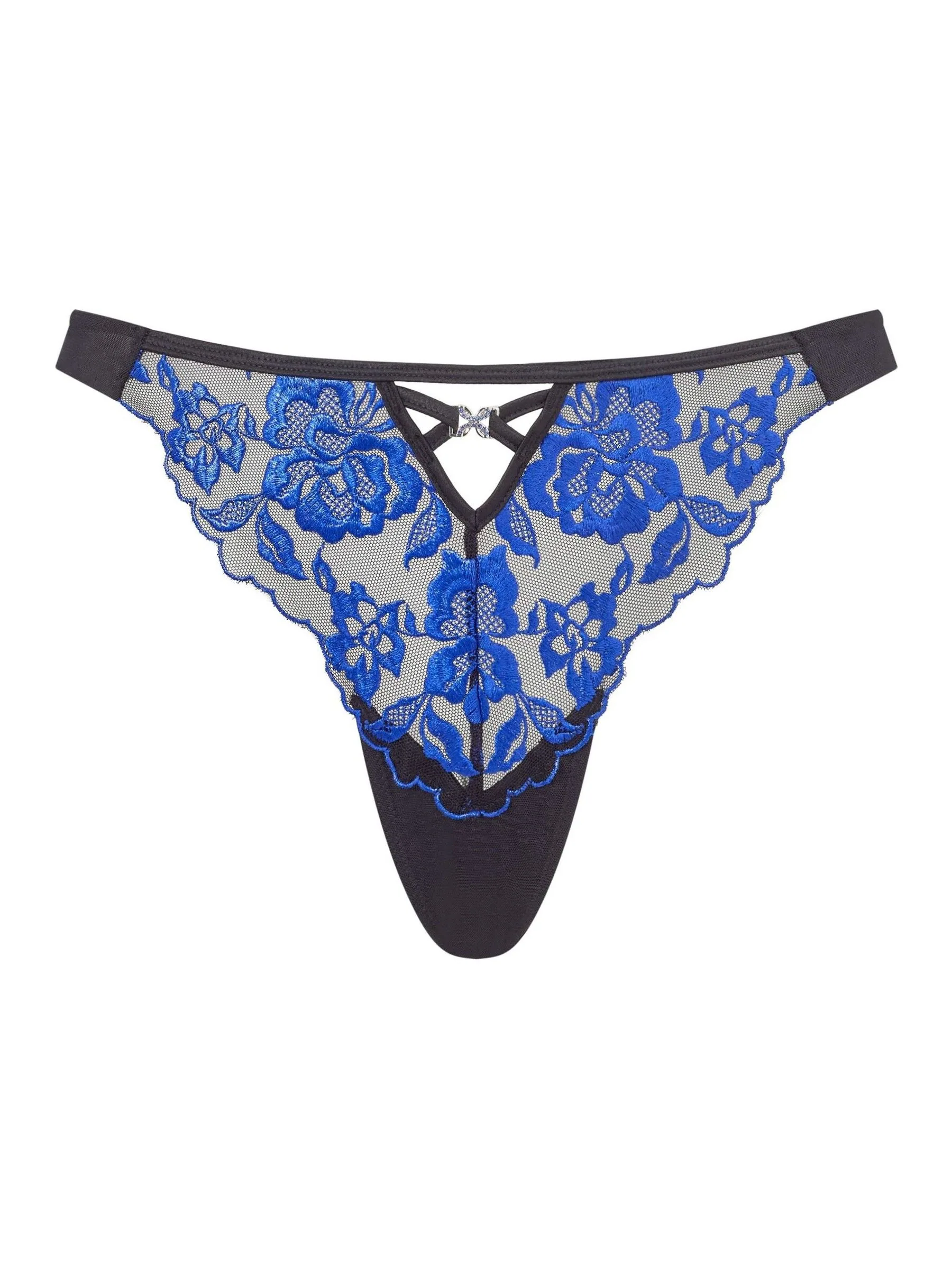 Zwart - Ann Summers Endless Attraction Foiled Embroidered Knickers