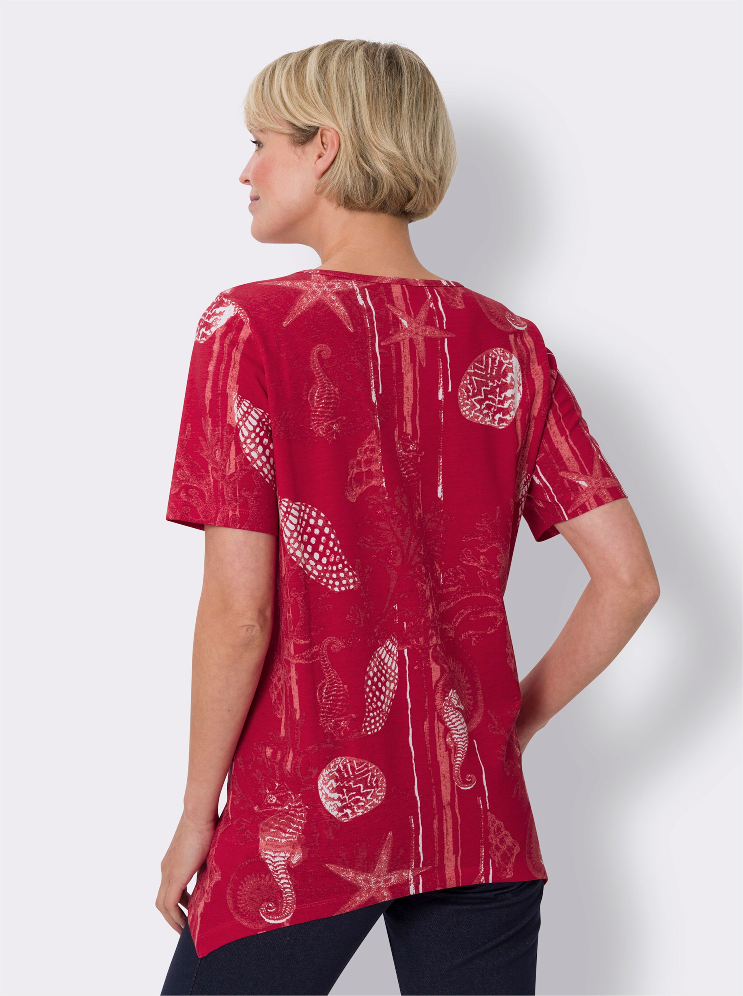 Zipfelshirt mit Meer-Motiven