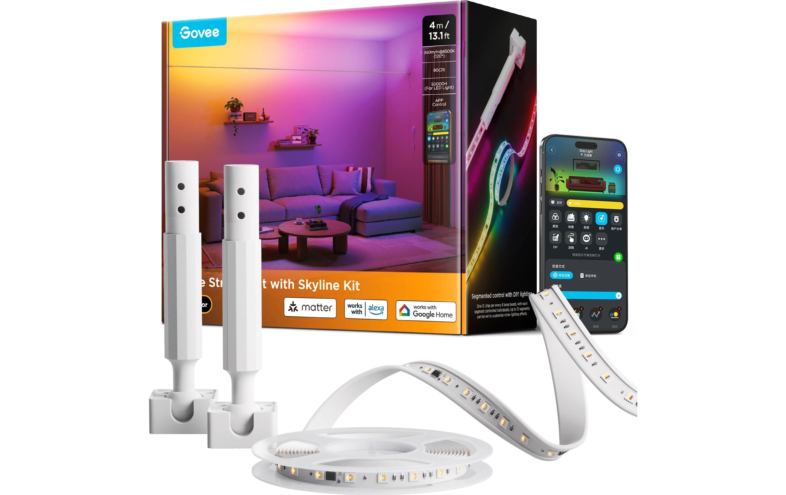 LED Stripe RGBICWW Skyline Strip LightWLAN-fähige Smart LED-Lichtleiste