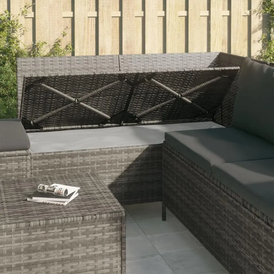 vidaXL - Loungeset - Grijs - Poly rattan
