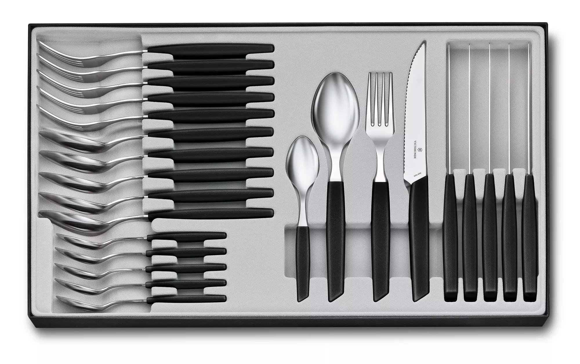 Swiss Modern Besteck, 24-teilig-schwarz