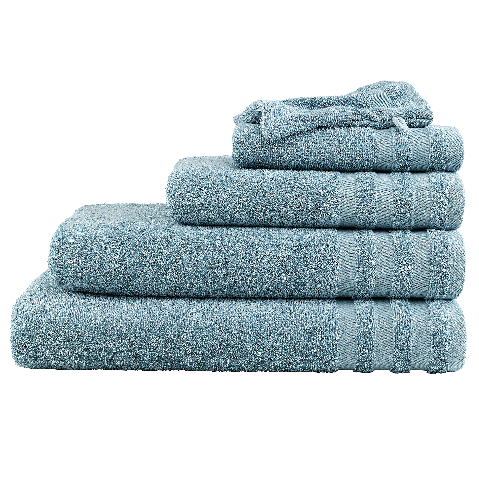 Waschhandschuh - rauchblau - Baumwolle