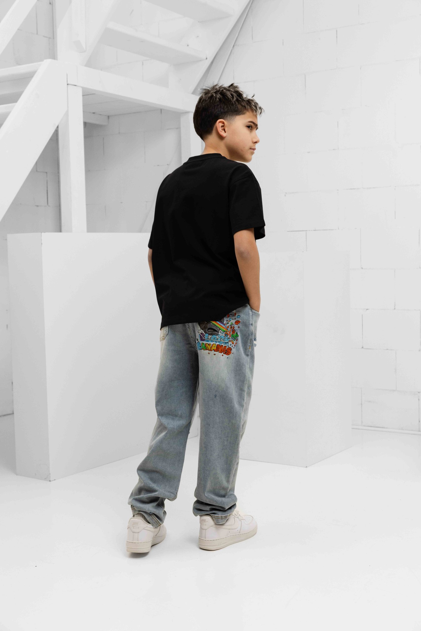 Black Bananas Laser Denim Jeans Kids Lichtblauw