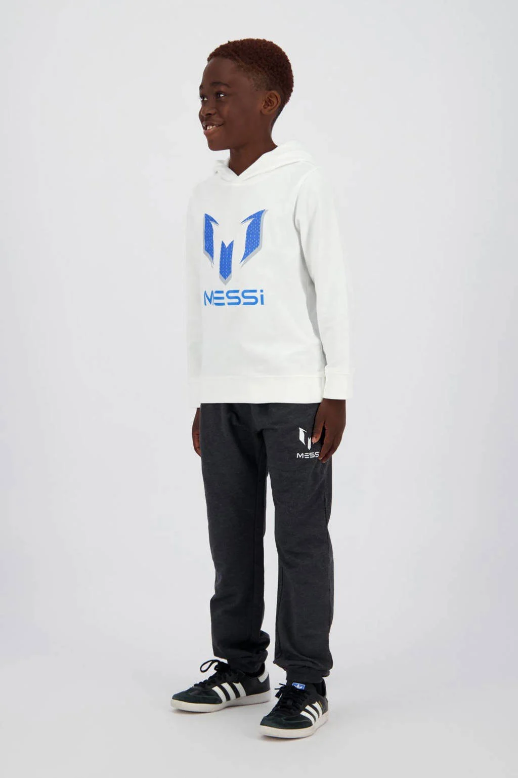 Messi hoodie + joggingbroek donkergrijs/wit