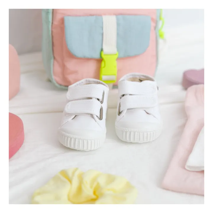 Victoria Baskets Scratchs Tiras Lona | Blanc