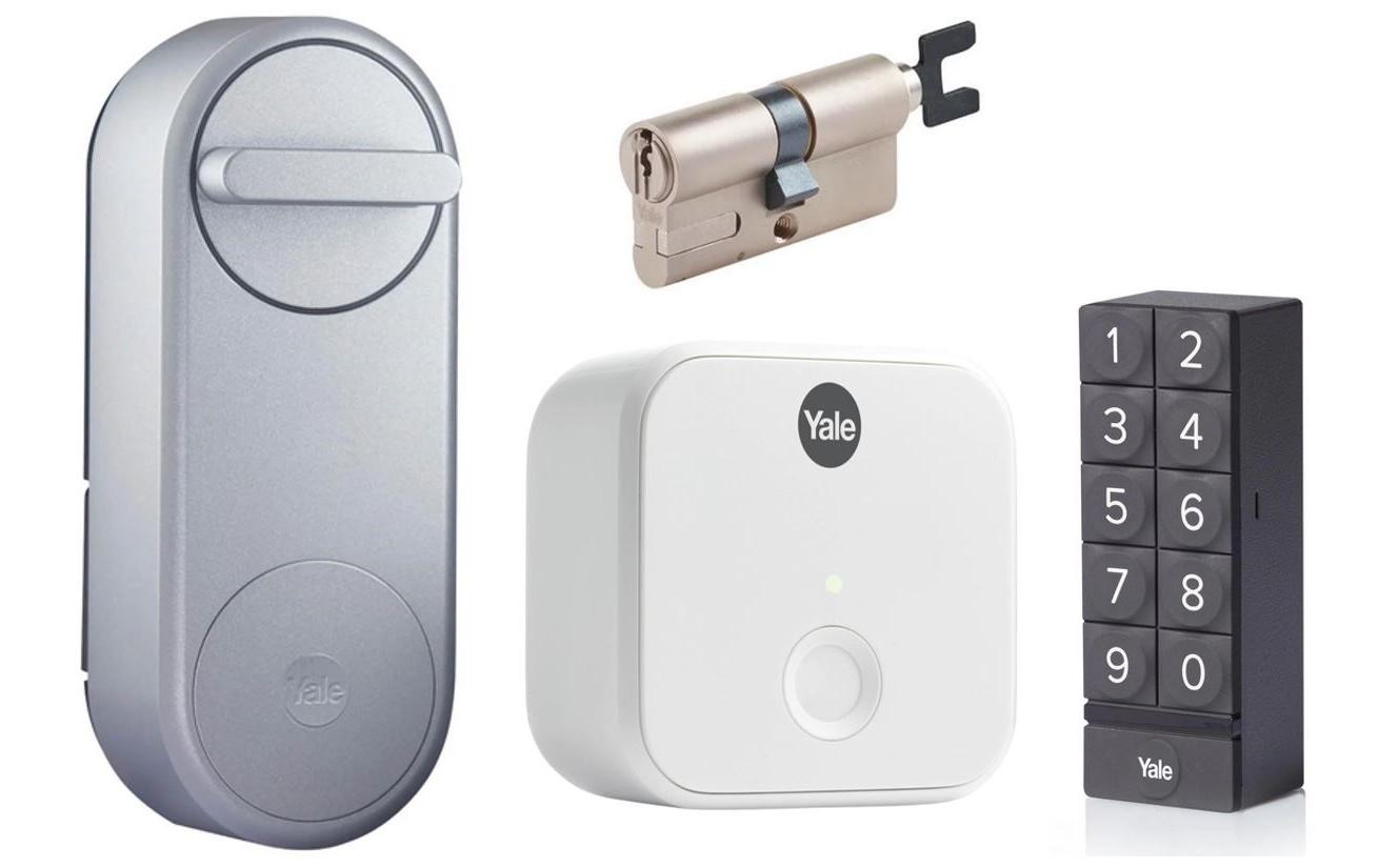 Linus Smart Lock, Silber EU, inkl. Bridge, Keypad, Zylinder<br>Smart Türschloss für 17 mm EURO Schlosszylinder