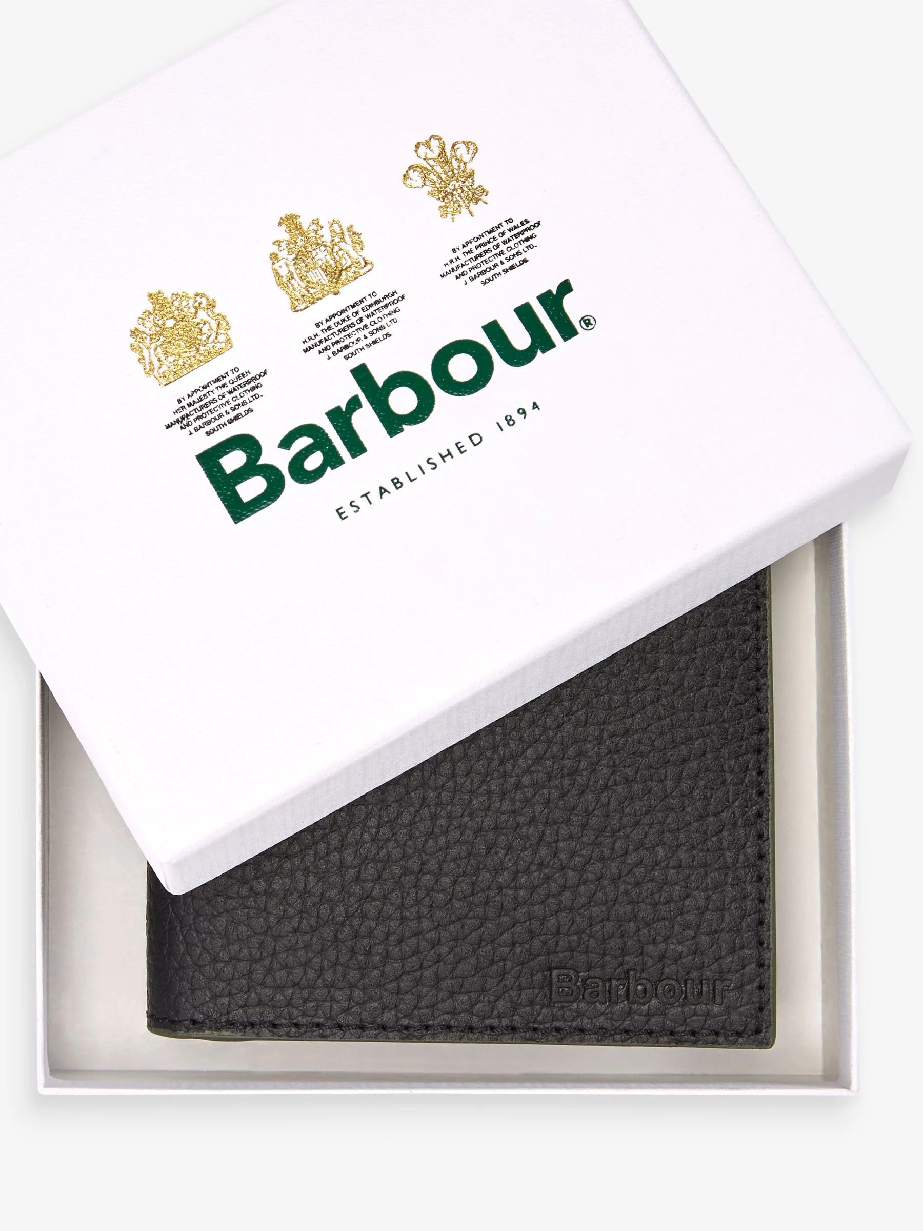 Barbour® Grain leren bifold portemonnee