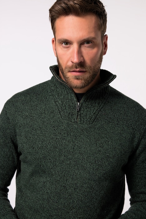 JP 1880 Troyer, TwoTone-Strick, Zippkragen, bis 7 XL