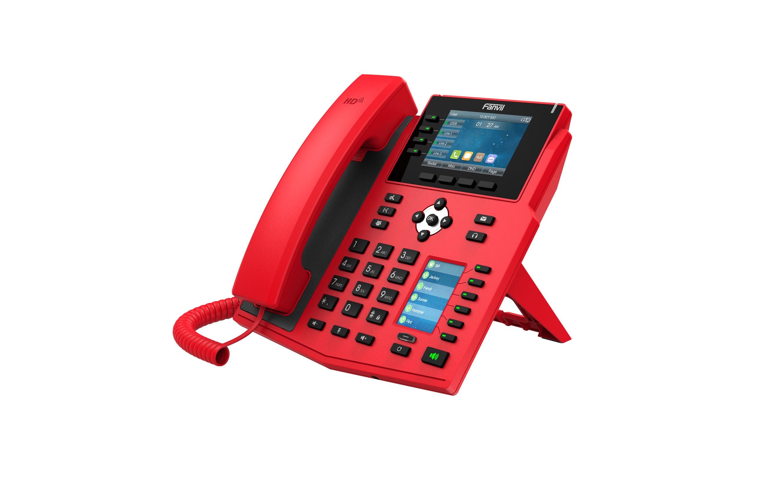 Tischtelefon X5U-R Rot<br>X5U-R Spezielles rotes IP-Telefon