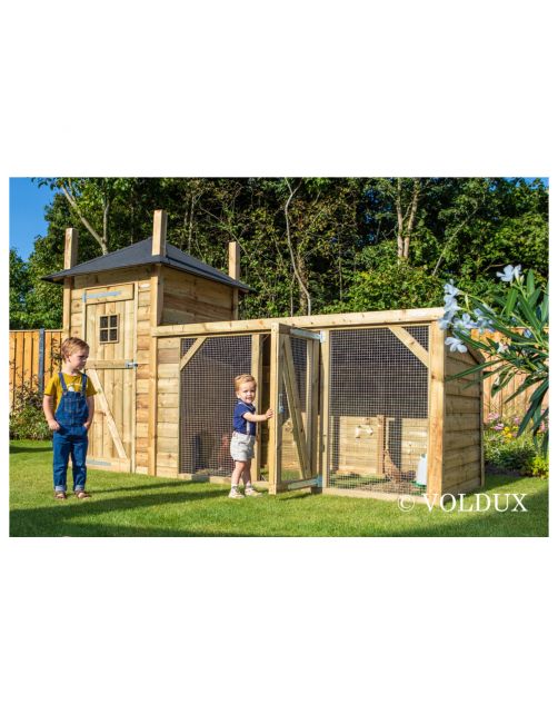 Voldux Dierenverblijf Lotte - Dierenverblijf - 392x150x235 cm Bruin