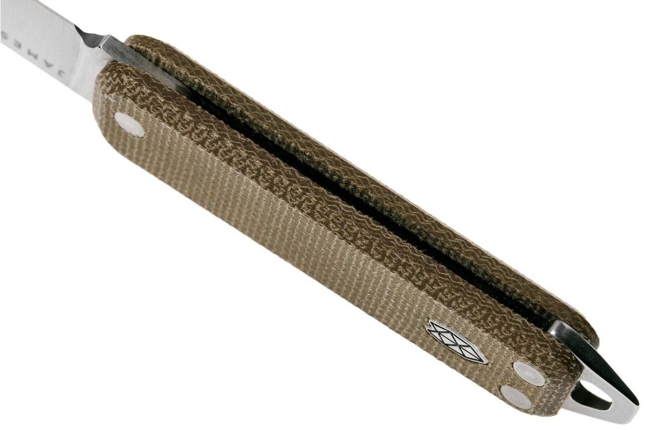 The James Brand Elko Satin   OD Green Micarta KN117127-00 zakmes