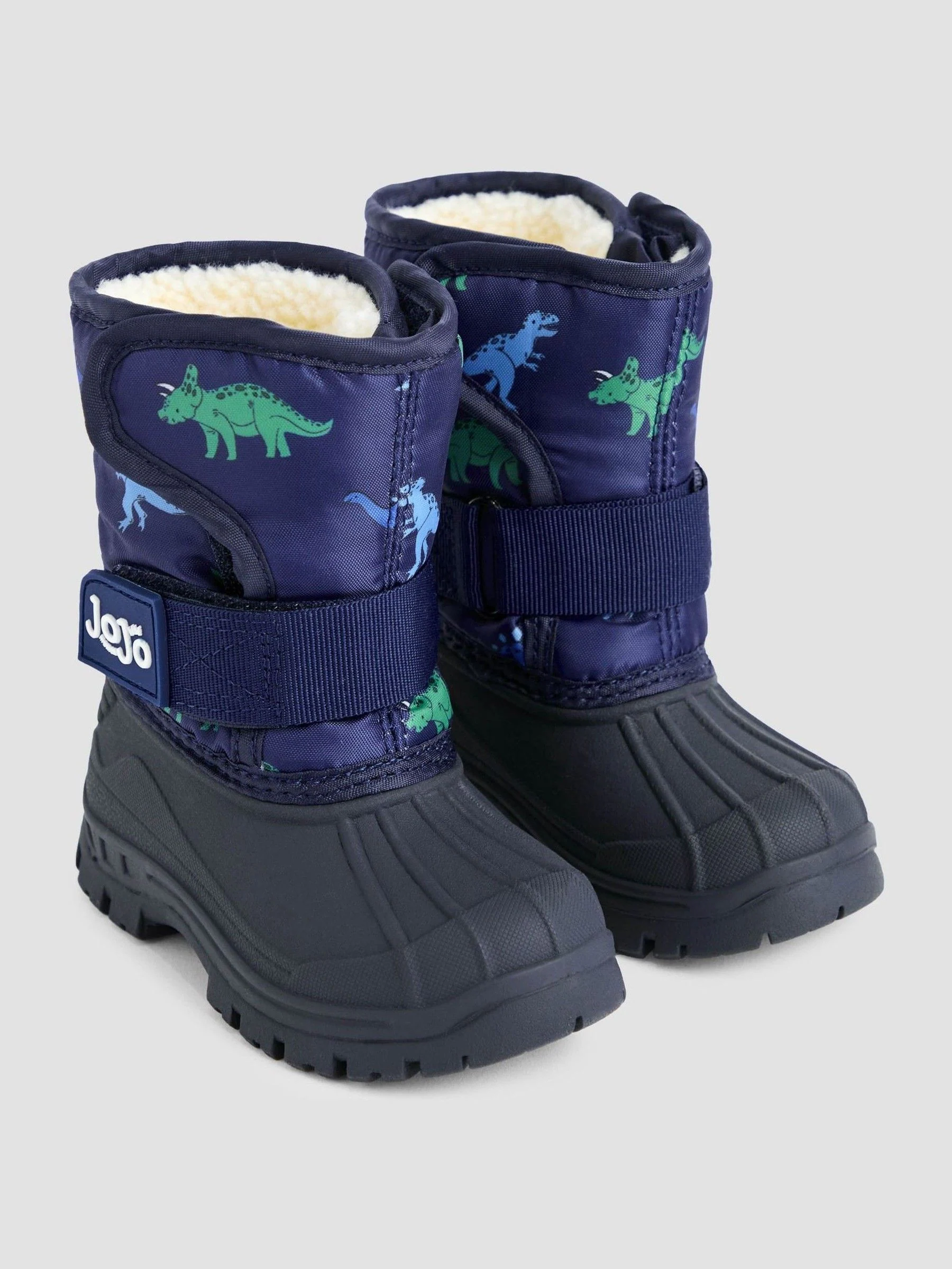 Marineblauw met dinosaurus - JoJo Maman Bébé - Behaaglijke sneeuwlaarzen