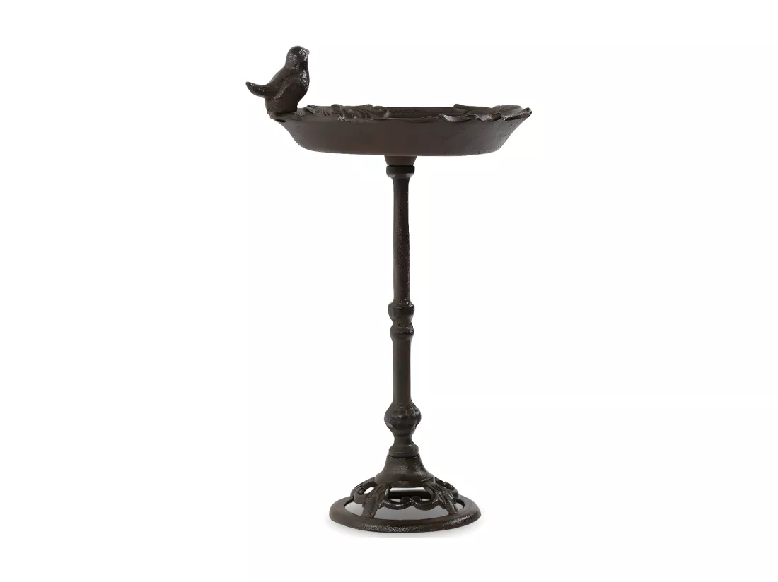 Abreuvoir oiseau sur pied fonte Fonte Marron - Décoration d'Autrefois