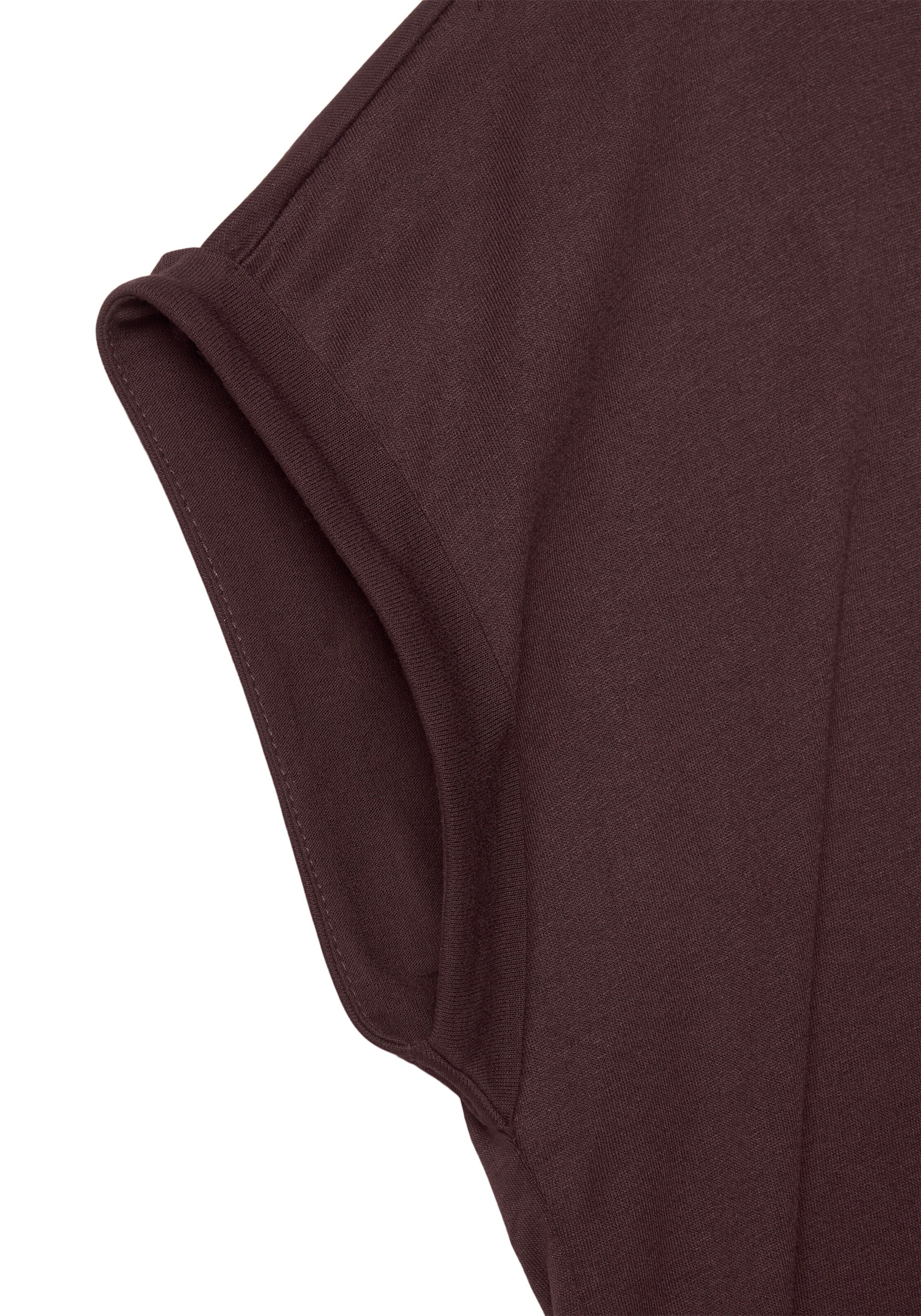 LASCANA Kurzarmshirt in aubergine