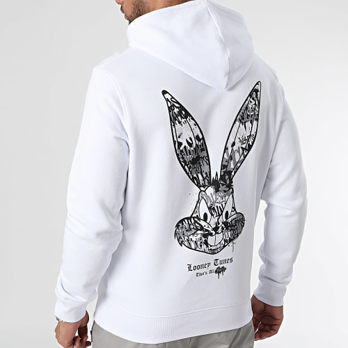 Sweat Capuche Bugs Bunny Graffiti Grey Noir